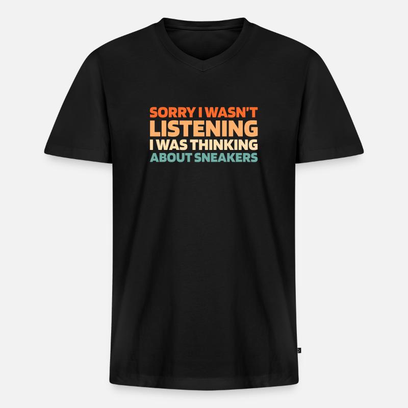 Sneakers - Männer Premium Bio T-Shirt mit V-Ausschnitt - Schwarz