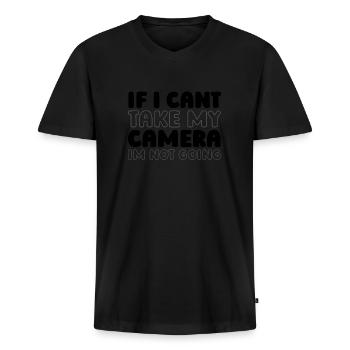 Fotograf Fotografie Kamera - Männer Premium Bio T-Shirt mit V-Ausschnitt - Schwarz - Vorne - Nico (187cm)