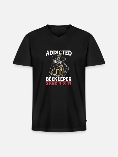 Beekeeper Beekeeper Skeleton - Men's Premium Organic T-shirt with V-neck - black