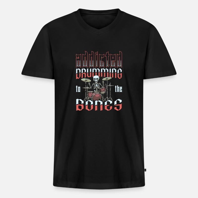 Drums Drummers Drummers - Men's Premium Organic T-shirt with V-neck - black