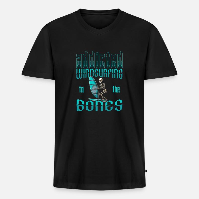 Windsurfen Windsurfer - Männer Premium Bio T-Shirt mit V-Ausschnitt - Schwarz