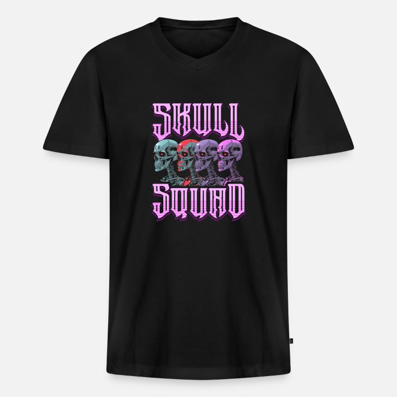 Techno Raver - Männer Premium Bio T-Shirt mit V-Ausschnitt - Schwarz