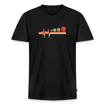 Gesellschaftsspiel Brettspiel Ekg Heartbeat - Männer Premium Bio T-Shirt mit V-Ausschnitt - Schwarz - Vorne - Nico (187cm)