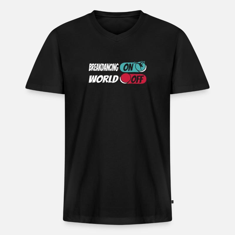 Breakdance Breakdancer Breakdancing - Männer Premium Bio T-Shirt mit V-Ausschnitt - Schwarz