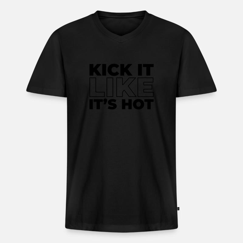 Sneakers - Männer Premium Bio T-Shirt mit V-Ausschnitt - Schwarz