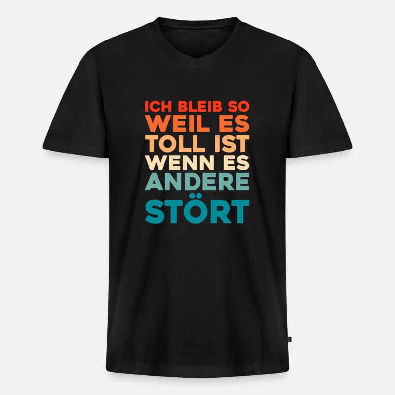 Schwarzer Humor - Männer Premium Bio T-Shirt mit V-Ausschnitt - Schwarz