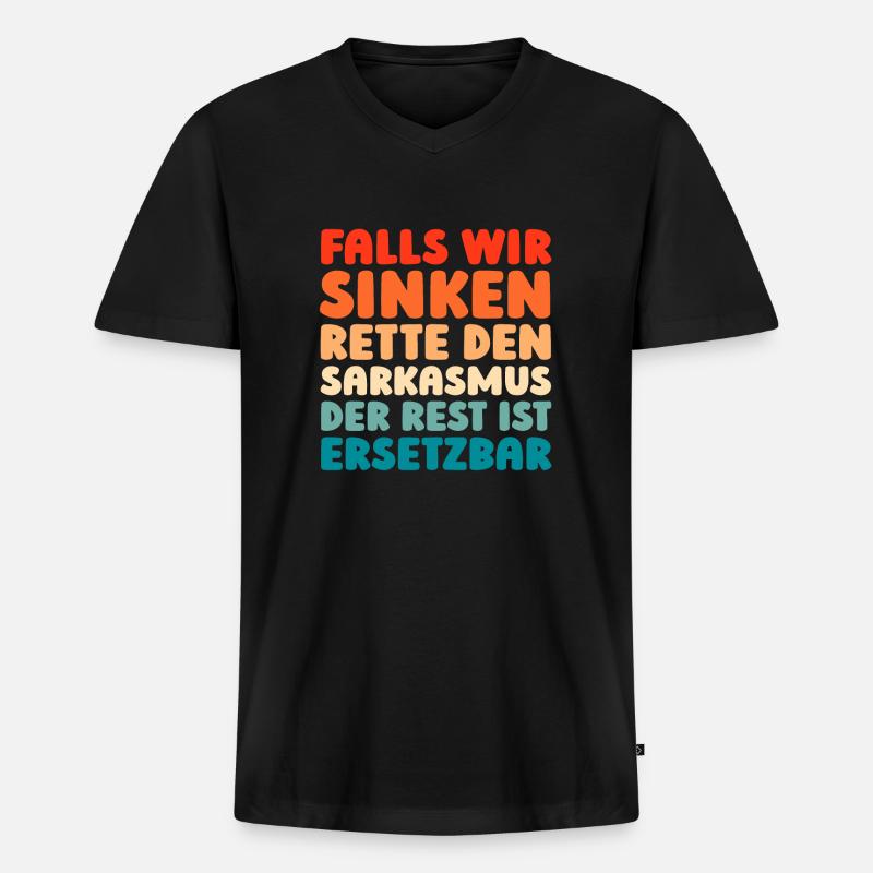 Schwarzer Humor - Männer Premium Bio T-Shirt mit V-Ausschnitt - Schwarz