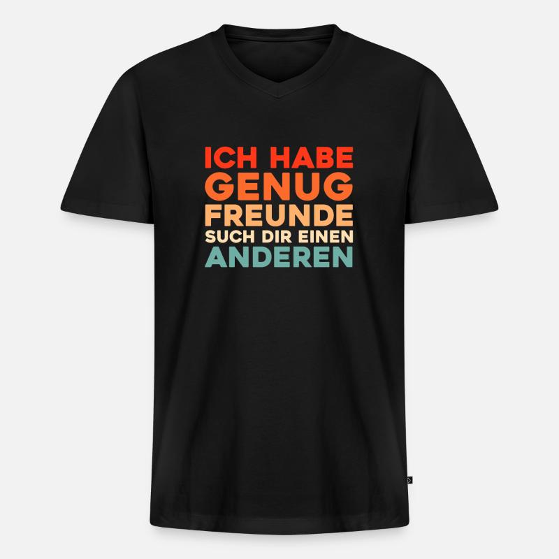 Schwarzer Humor - Männer Premium Bio T-Shirt mit V-Ausschnitt - Schwarz
