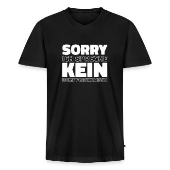 Schwarzer Humor - Männer Premium Bio T-Shirt mit V-Ausschnitt - Schwarz - Vorne - Nico (187cm)