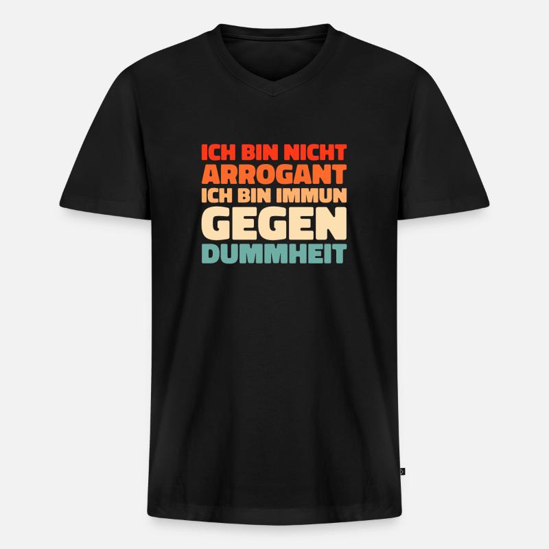 Schwarzer Humor - Männer Premium Bio T-Shirt mit V-Ausschnitt - Schwarz