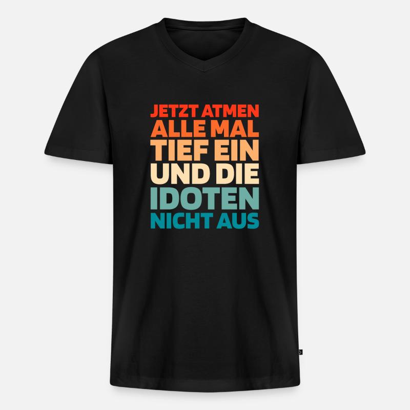 Schwarzer Humor - Männer Premium Bio T-Shirt mit V-Ausschnitt - Schwarz