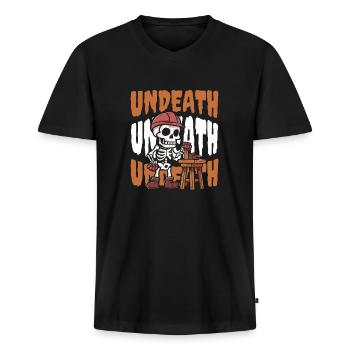 Carpenter Carpenter Carpenter Skeleton Undeath - Men's Premium Organic T-shirt with V-neck - black - Front - Nico (187cm)