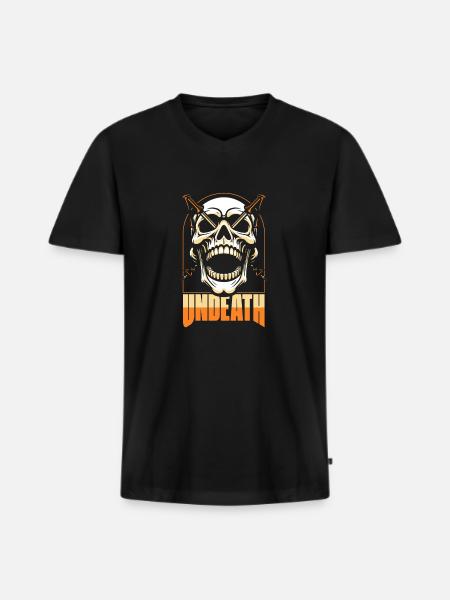 Hiking Wanderer Skull Undeath - Men's Premium Organic T-shirt with V-neck - black