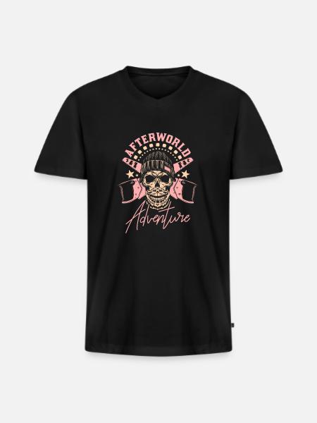Carpenter Carpenter Carpenter Skull - Men's Premium Organic T-shirt with V-neck - black