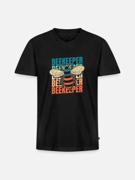 Beekeepers Beekeepers - Men's Premium Organic T-shirt with V-neck - black