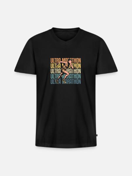 Ultramarathon - Men's Premium Organic T-shirt with V-neck - black