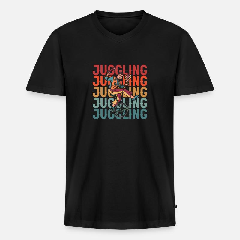 Jonglieren Jongleur - Männer Premium Bio T-Shirt mit V-Ausschnitt - Schwarz