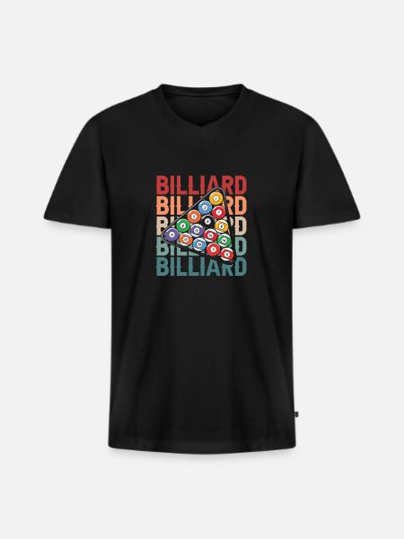 Billiards - Men's Premium Organic T-shirt with V-neck - black
