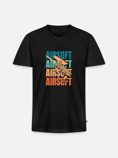 L’airsoft - T-shirt encolure en V Premium bio Homme - noir