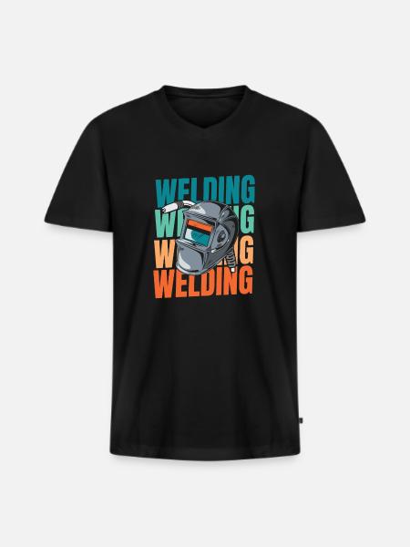 Welders Locksmiths - Men's Premium Organic T-shirt with V-neck - black