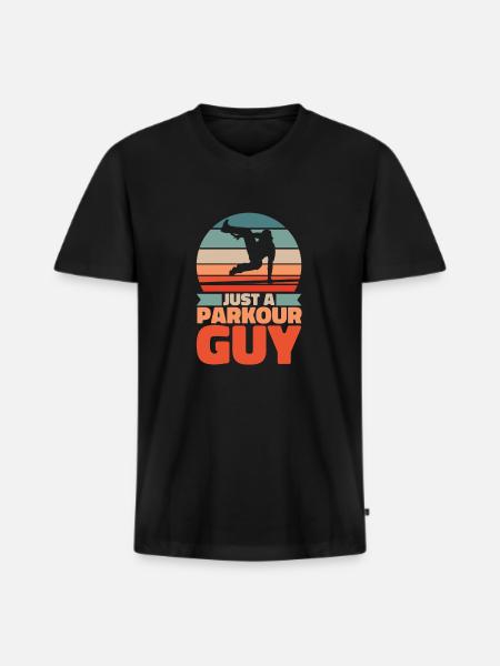 Parkour Just A Parkour Guy - Men's Premium Organic T-shirt with V-neck - black