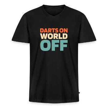 Dart Dartspieler Darts On World Off - Men's Premium Organic T-shirt with V-neck - black - Front - Nico (187cm)