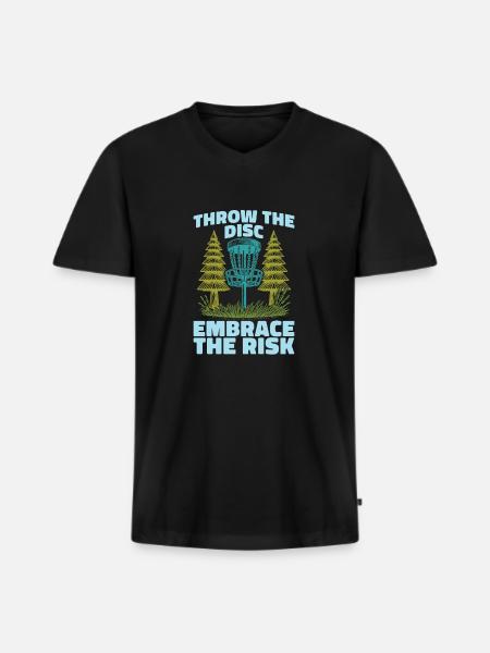 Frisbee Golf Disc Golf - Men's Premium Organic T-shirt with V-neck - black