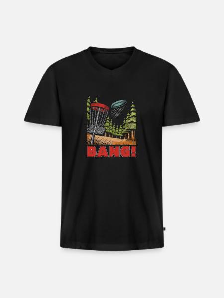 Frisbee Golf Disc Golf - Men's Premium Organic T-shirt with V-neck - black