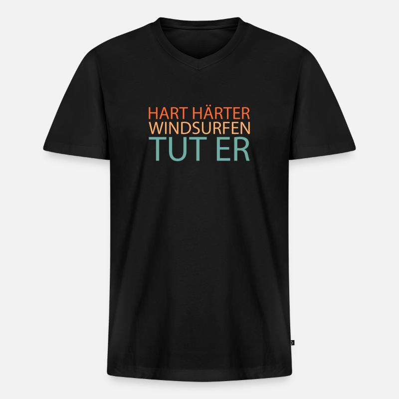 Windsurfen Windsurfer - Männer Premium Bio T-Shirt mit V-Ausschnitt - Schwarz