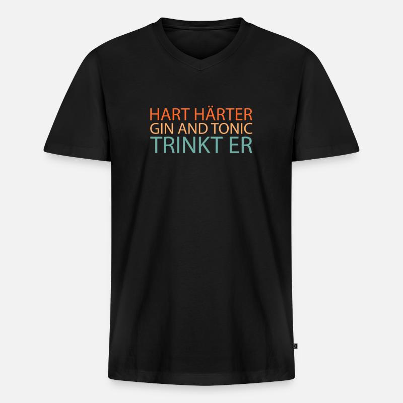 Gin - Männer Premium Bio T-Shirt mit V-Ausschnitt - Schwarz