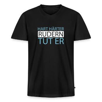 Rudern Ruderer - Männer Premium Bio T-Shirt mit V-Ausschnitt - Schwarz - Vorne - Nico (187cm)
