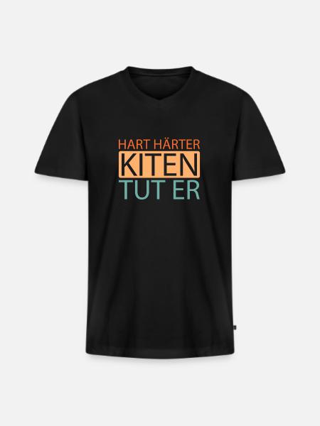Kitesurfeur Kitesurf Kiting Kitesurf - T-shirt encolure en V Premium bio Homme - noir