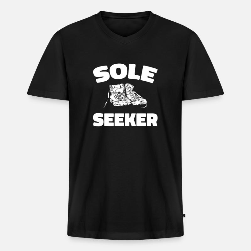 Sneakers - Männer Premium Bio T-Shirt mit V-Ausschnitt - Schwarz