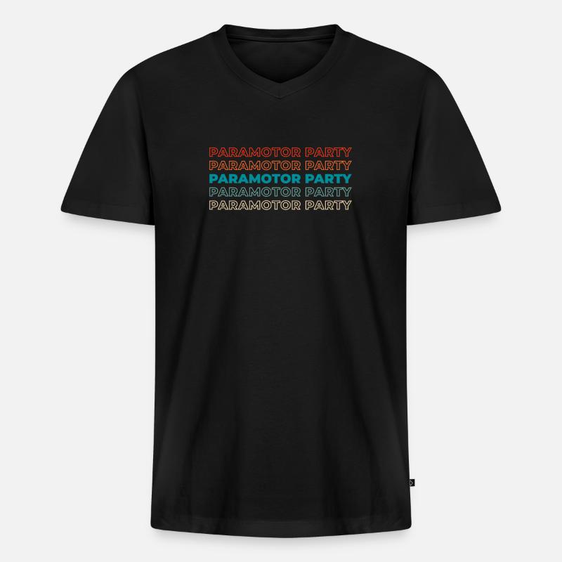 Paramotor Gleitschirmfliegen - Männer Premium Bio T-Shirt mit V-Ausschnitt - Schwarz