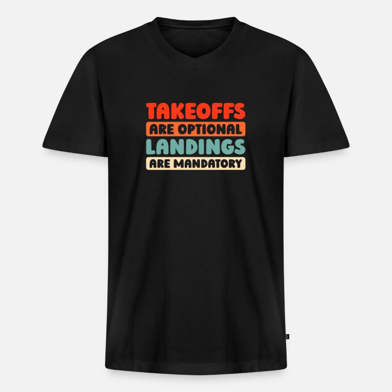 Paramotor Gleitschirmfliegen - Männer Premium Bio T-Shirt mit V-Ausschnitt - Schwarz