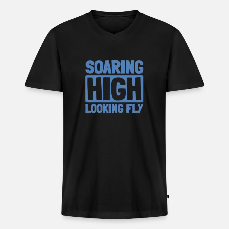 Paramotor paragliding - Men's Premium Organic T-shirt with V-neck - black