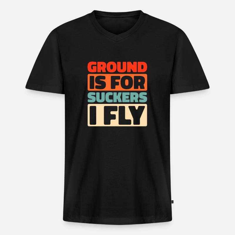Paramotor Gleitschirmfliegen - Männer Premium Bio T-Shirt mit V-Ausschnitt - Schwarz