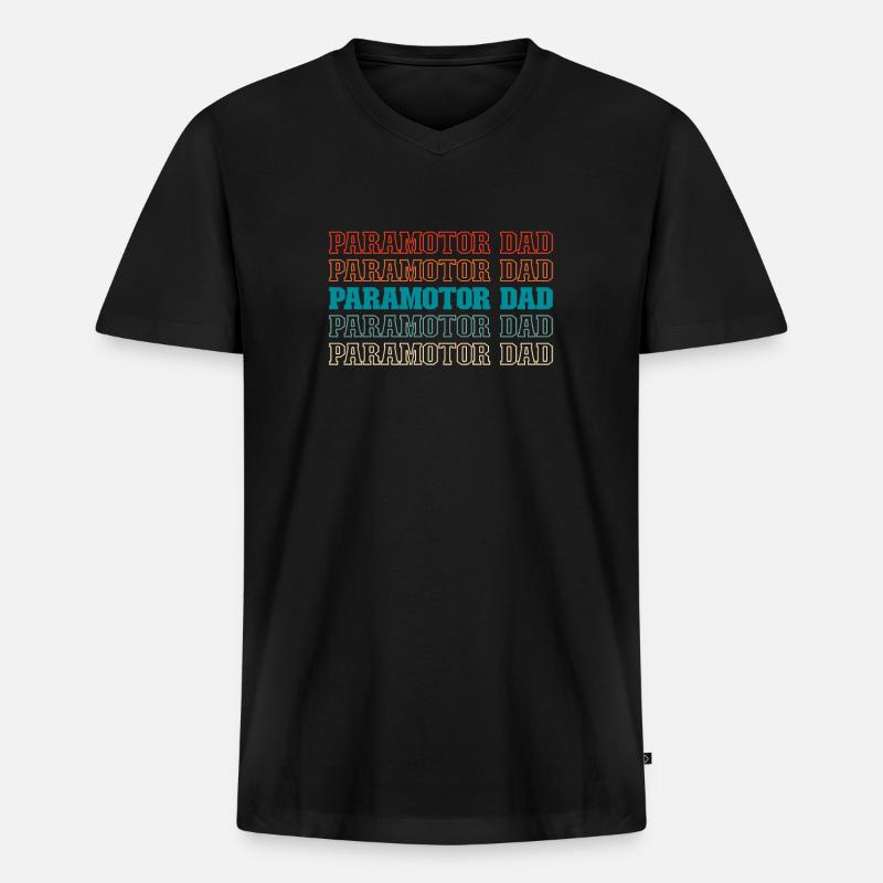 Paramotor Gleitschirmfliegen - Männer Premium Bio T-Shirt mit V-Ausschnitt - Schwarz