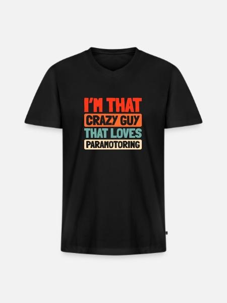 Paramotor paragliding - Men's Premium Organic T-shirt with V-neck - black