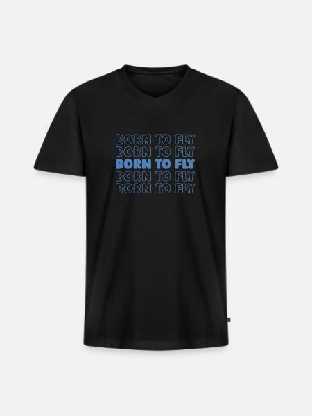 Paramotor paragliding - Men's Premium Organic T-shirt with V-neck - black