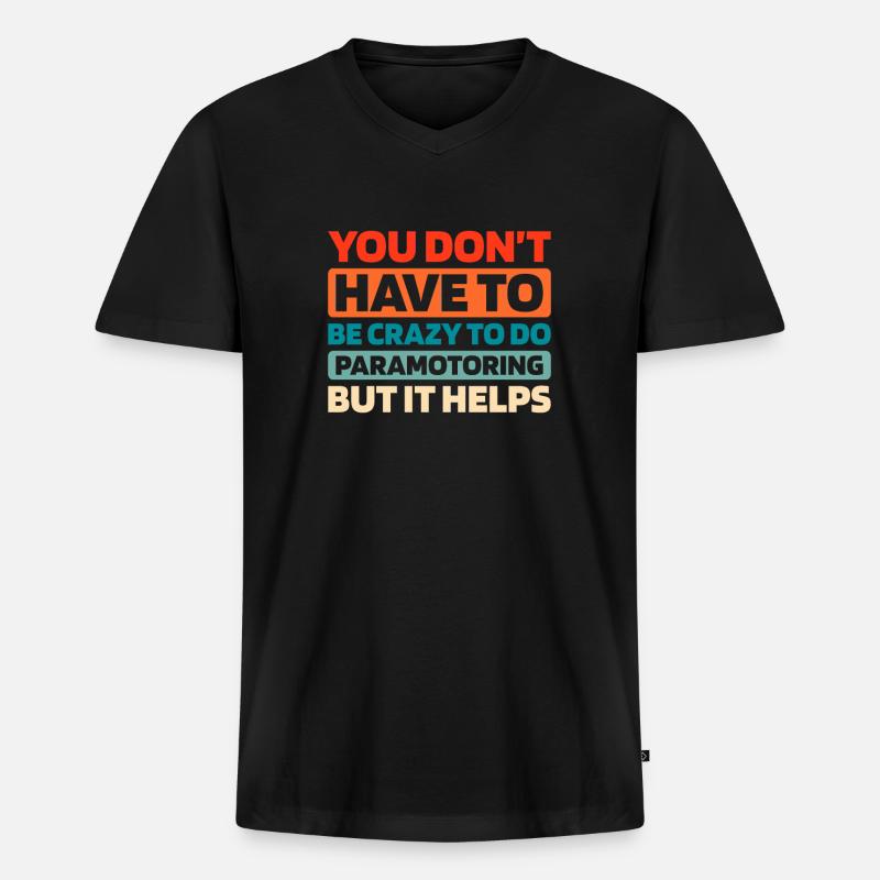 Paramotor paragliding - Men's Premium Organic T-shirt with V-neck - black