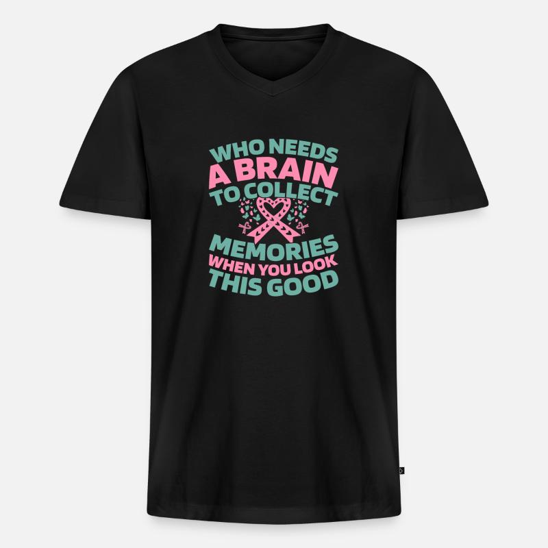 Alzheimer - Männer Premium Bio T-Shirt mit V-Ausschnitt - Schwarz