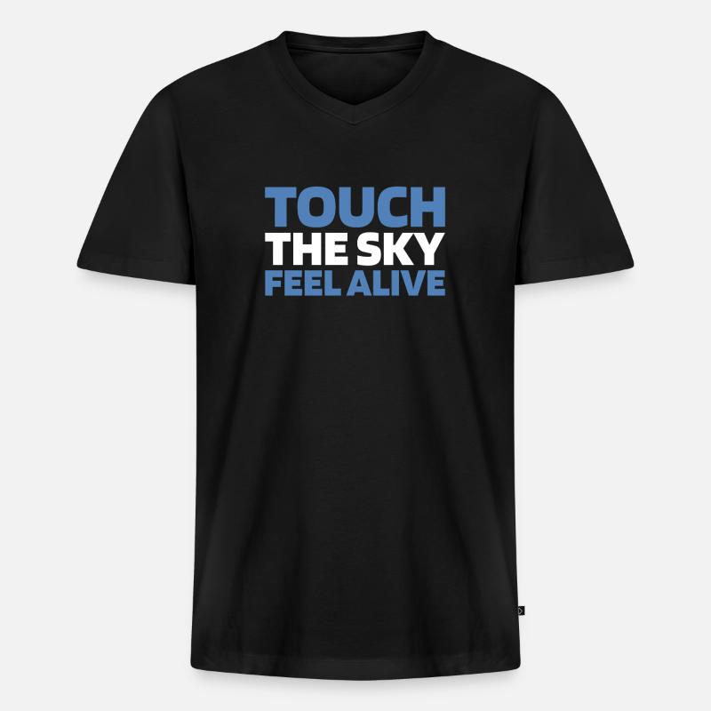 Paramotor Gleitschirmfliegen - Männer Premium Bio T-Shirt mit V-Ausschnitt - Schwarz
