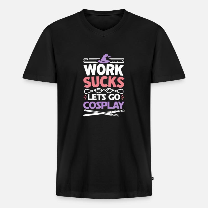 Cosplay Cosplayer - Männer Premium Bio T-Shirt mit V-Ausschnitt - Schwarz