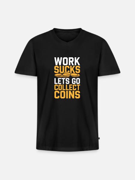 Coin Collection Coin Collectors - Men's Premium Organic T-shirt with V-neck - black