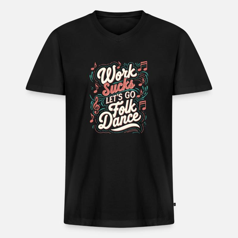 Volkstanz - Männer Premium Bio T-Shirt mit V-Ausschnitt - Schwarz