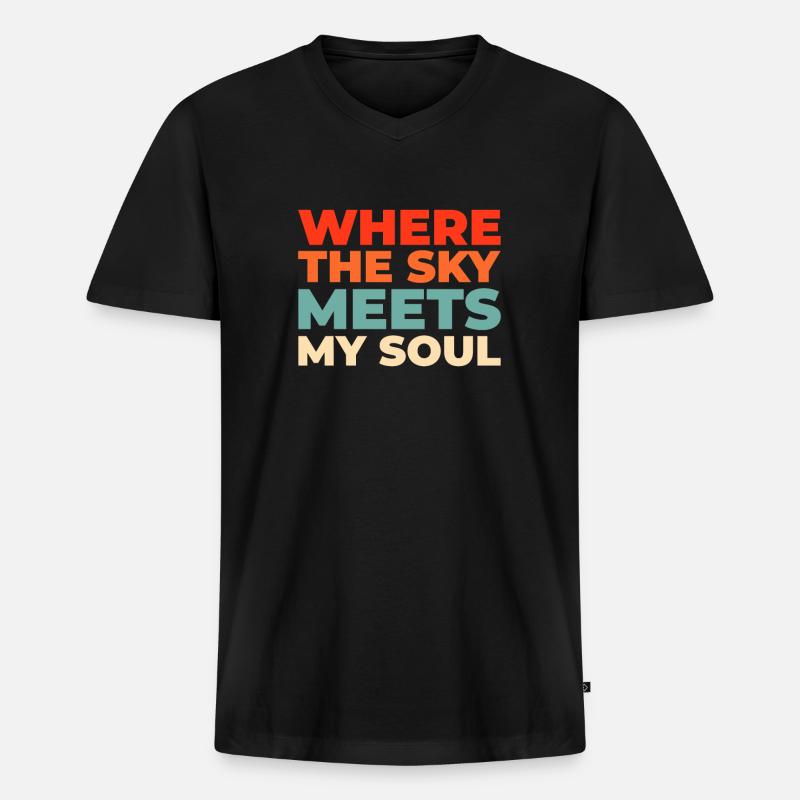 Paramotor Gleitschirmfliegen - Männer Premium Bio T-Shirt mit V-Ausschnitt - Schwarz