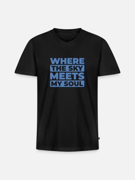 Paramotor Gleitschirmfliegen - Männer Premium Bio T-Shirt mit V-Ausschnitt - Schwarz