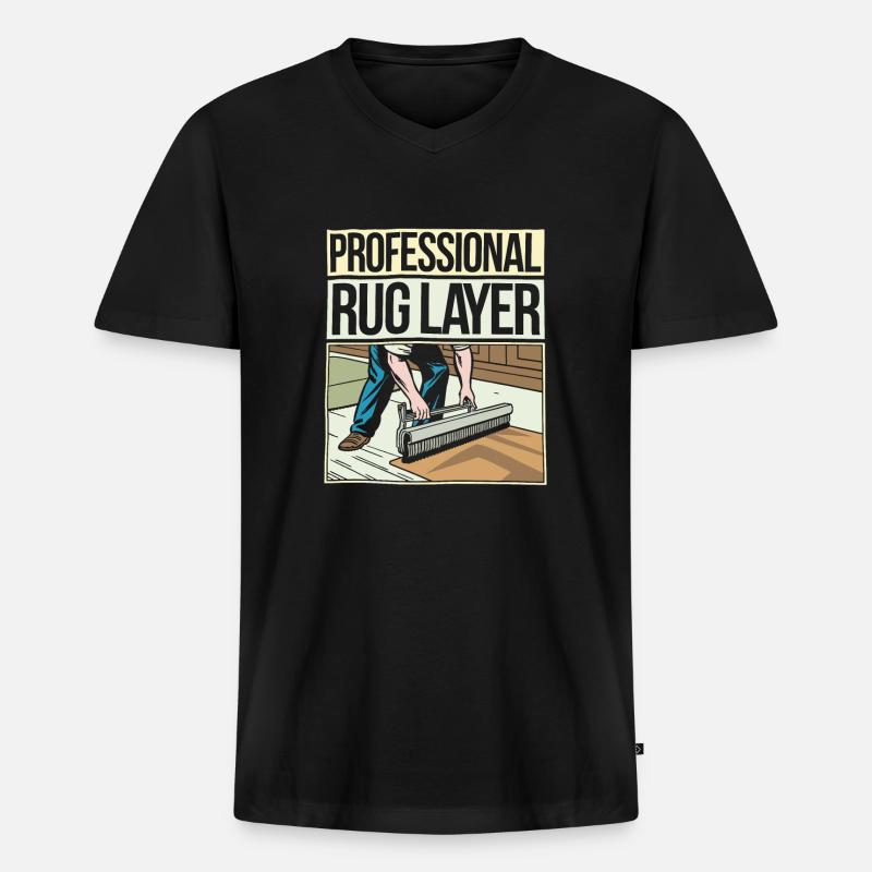 Teppichverleger - Männer Premium Bio T-Shirt mit V-Ausschnitt - Schwarz