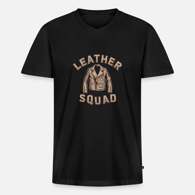Currier Kader - Männer Premium Bio T-Shirt mit V-Ausschnitt - Schwarz